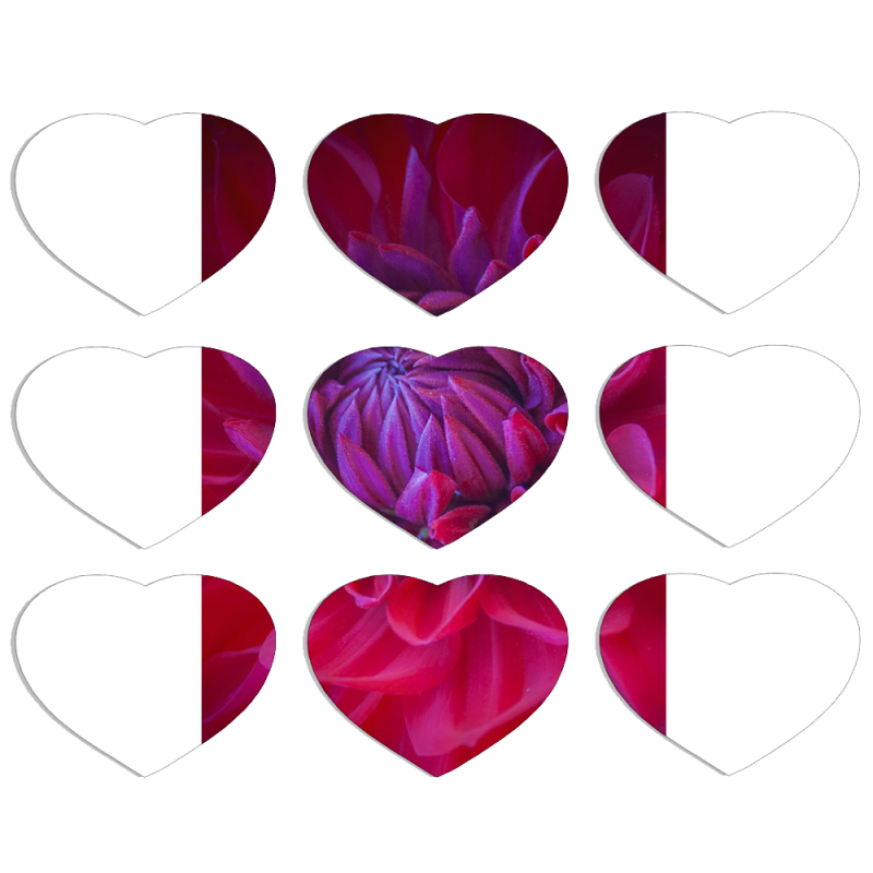 Магнитные фотопазлы Сердце 50 на 50 набор 9 штук 