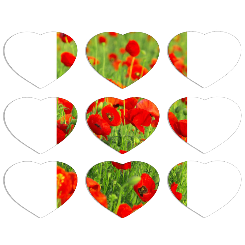 Магнитные фотопазлы Сердце 50 на 50 набор 9 штук 