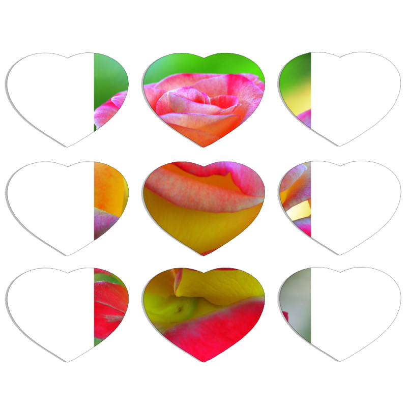 Магнитные фотопазлы Сердце 50 на 50 набор 9 штук 