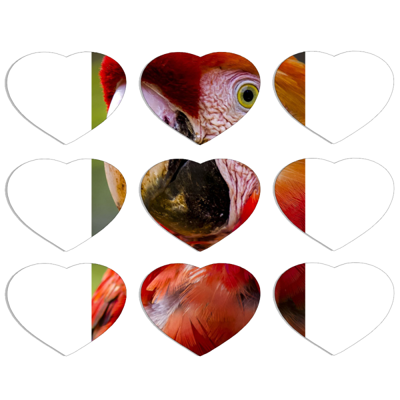 Магнитные фотопазлы Сердце 50 на 50 набор 9 штук 
