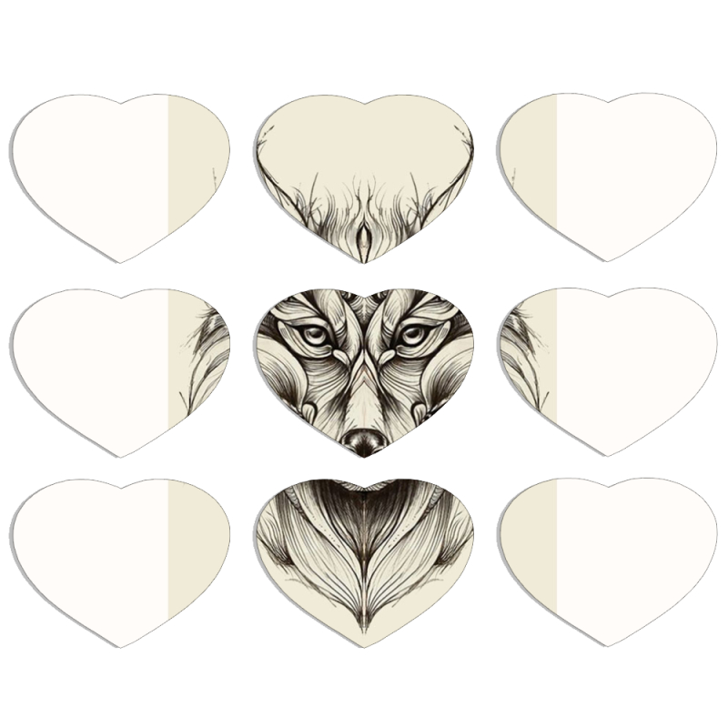 Магнитные фотопазлы Сердце 50 на 50 набор 9 штук 