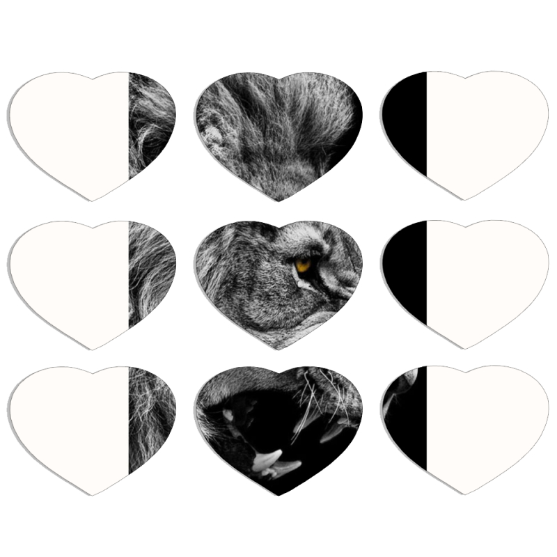 Магнитные фотопазлы Сердце 50 на 50 набор 9 штук 