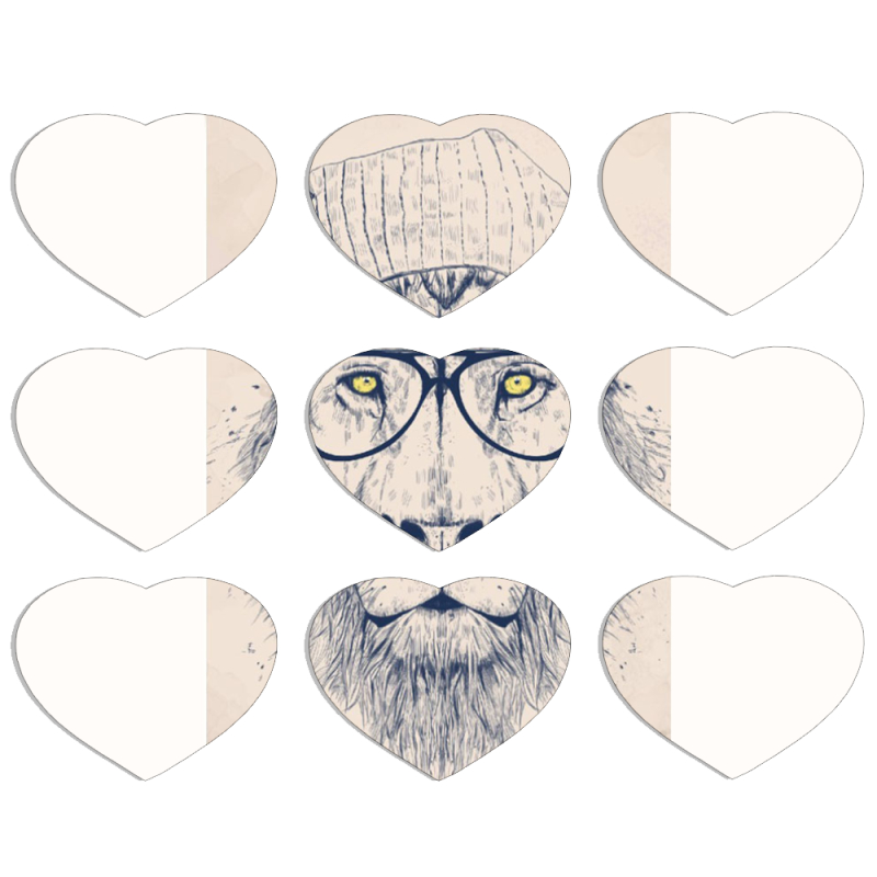 Магнитные фотопазлы Сердце 50 на 50 набор 9 штук 