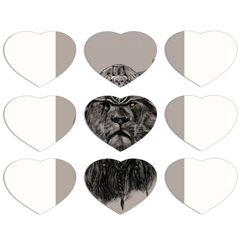 Магнитные фотопазлы Сердце 50 на 50 набор 9 штук 