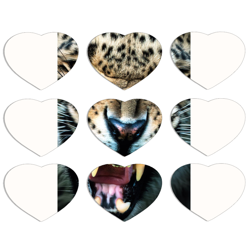 Магнитные фотопазлы Сердце 50 на 50 набор 9 штук 