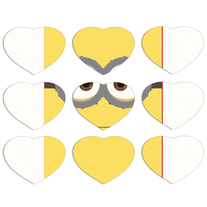 Магнитные фотопазлы Сердце 50 на 50 набор 9 штук 