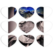 Магнитные фотопазлы Сердце 50 на 50 набор 9 штук snowboarder