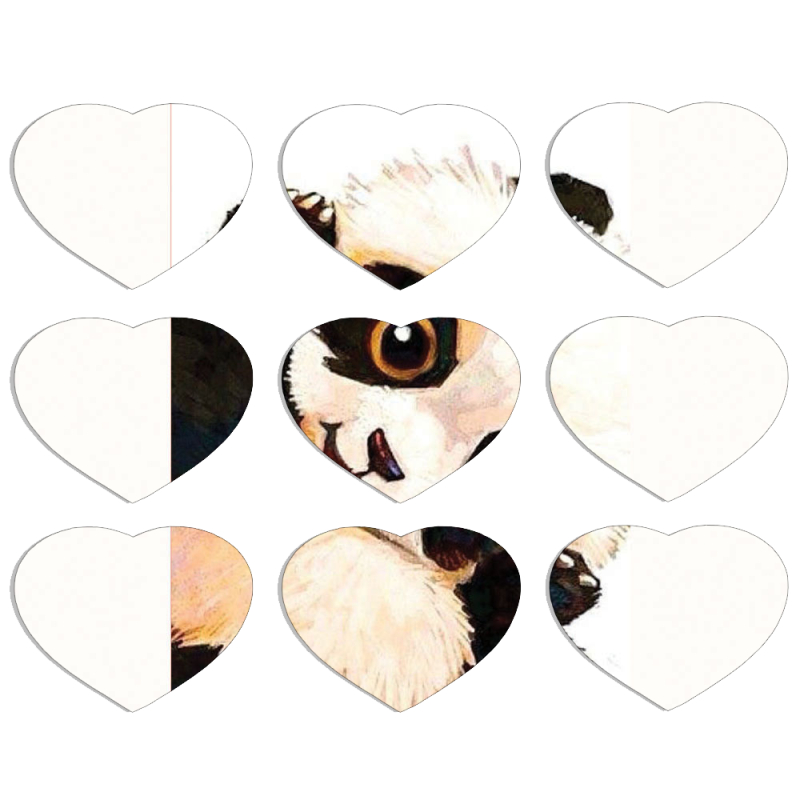 Магнитные фотопазлы Сердце 50 на 50 набор 9 штук 