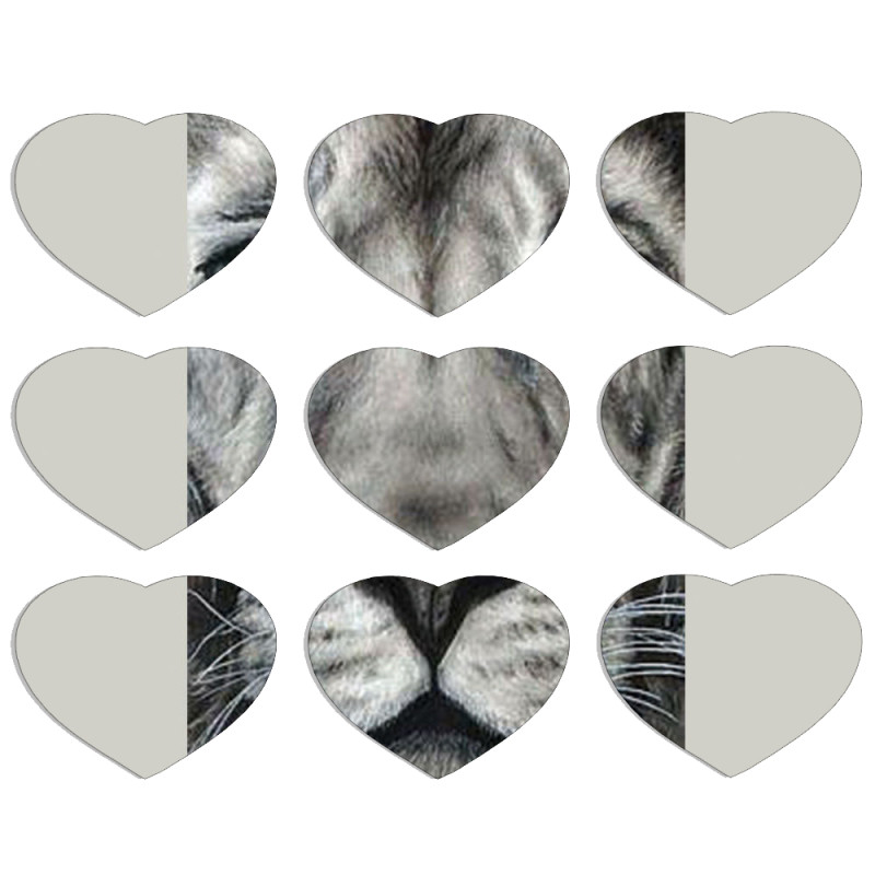 Магнитные фотопазлы Сердце 50 на 50 набор 9 штук 