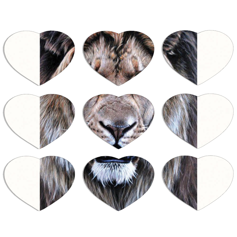 Магнитные фотопазлы Сердце 50 на 50 набор 9 штук 