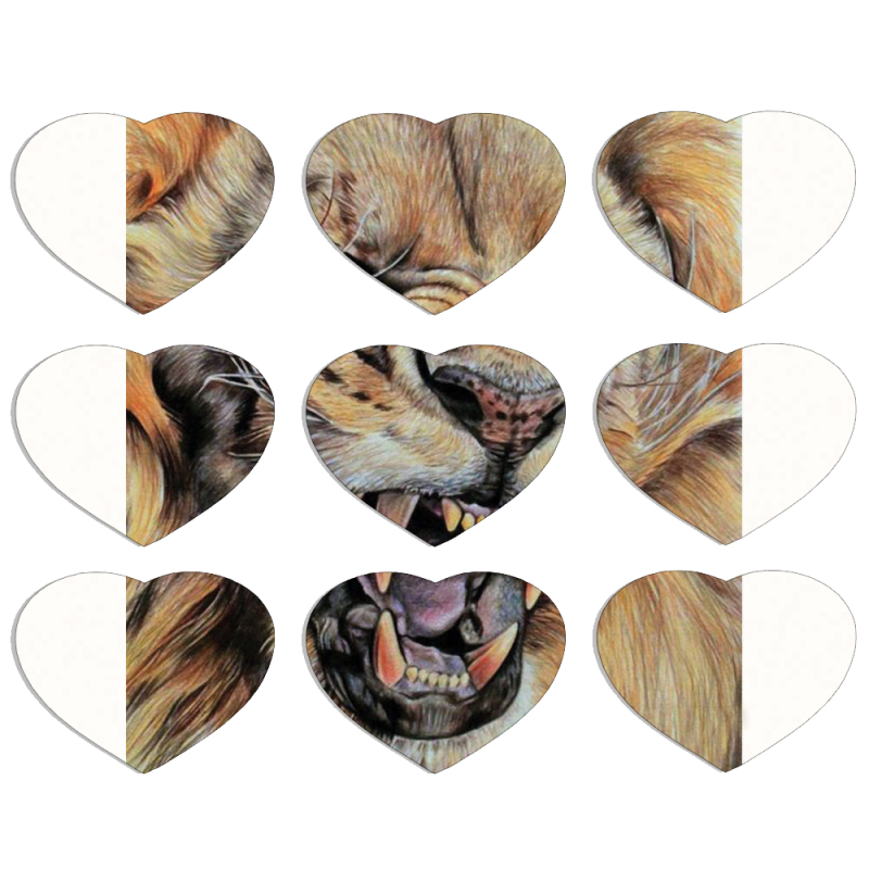 Магнитные фотопазлы Сердце 50 на 50 набор 9 штук 
