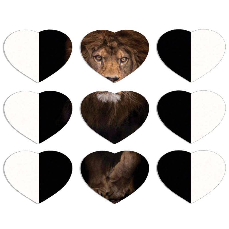 Магнитные фотопазлы Сердце 50 на 50 набор 9 штук 