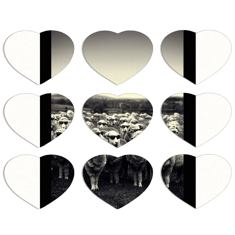 Магнитные фотопазлы Сердце 50 на 50 набор 9 штук 