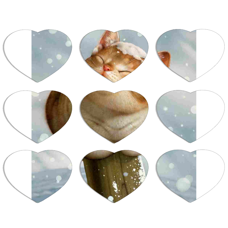 Магнитные фотопазлы Сердце 50 на 50 набор 9 штук 