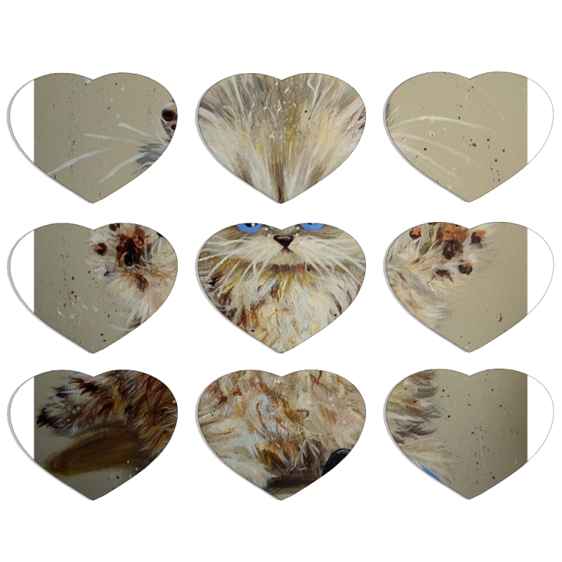 Магнитные фотопазлы Сердце 50 на 50 набор 9 штук 