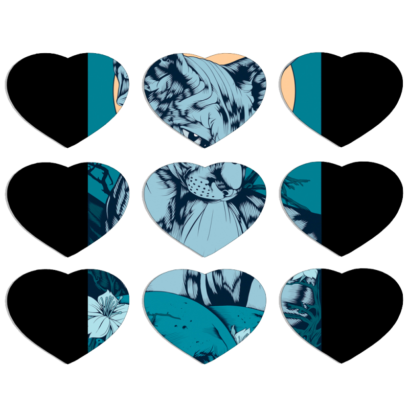 Магнитные фотопазлы Сердце 50 на 50 набор 9 штук 