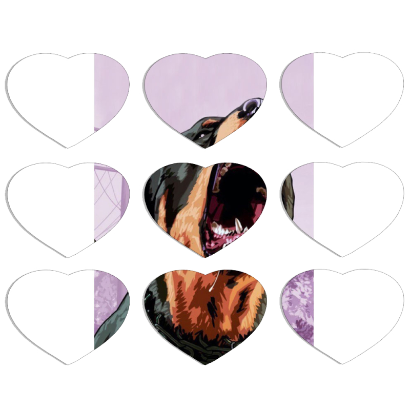 Магнитные фотопазлы Сердце 50 на 50 набор 9 штук 