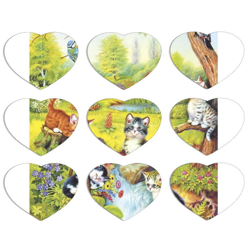 Магнитные фотопазлы Сердце 50 на 50 набор 9 штук 