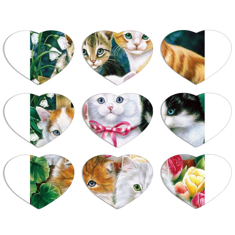 Магнитные фотопазлы Сердце 50 на 50 набор 9 штук 