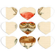 Магнитные фотопазлы Сердце 50 на 50 набор 9 штук Милая Сова