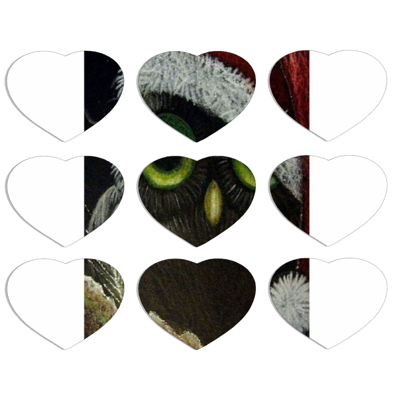 Магнитные фотопазлы Сердце 50 на 50 набор 9 штук Christmas Owl