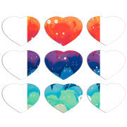 Магнитные фотопазлы Сердце 50 на 50 набор 9 штук 