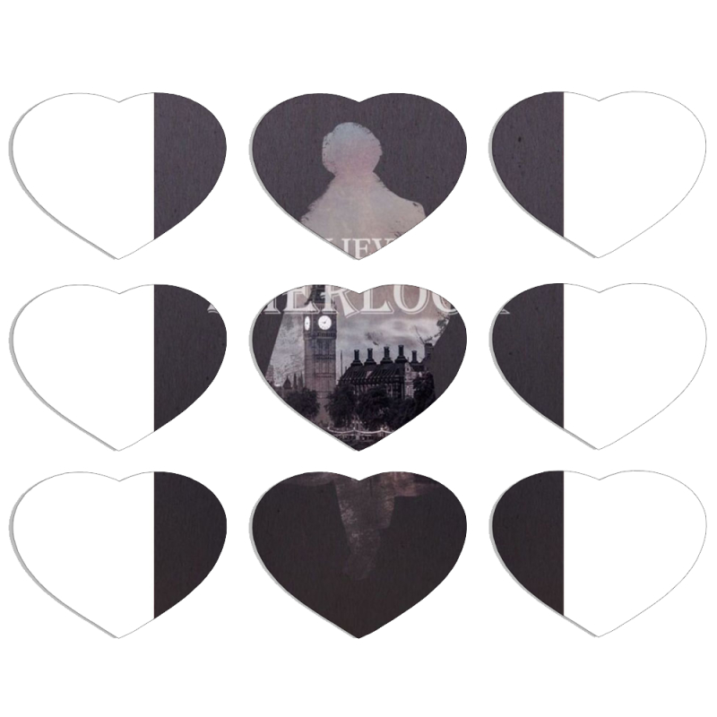 Магнитные фотопазлы Сердце 50 на 50 набор 9 штук Sherlock