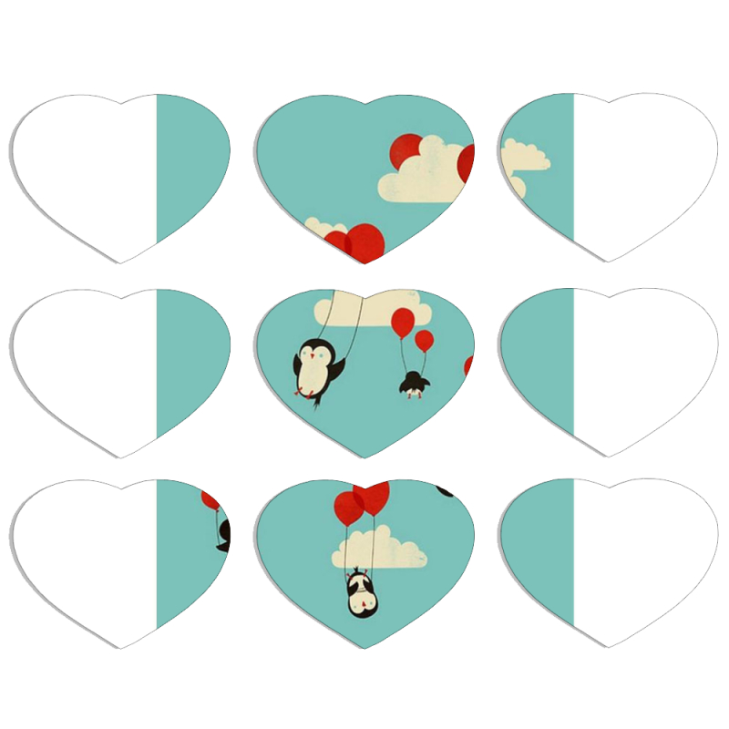 Магнитные фотопазлы Сердце 50 на 50 набор 9 штук 