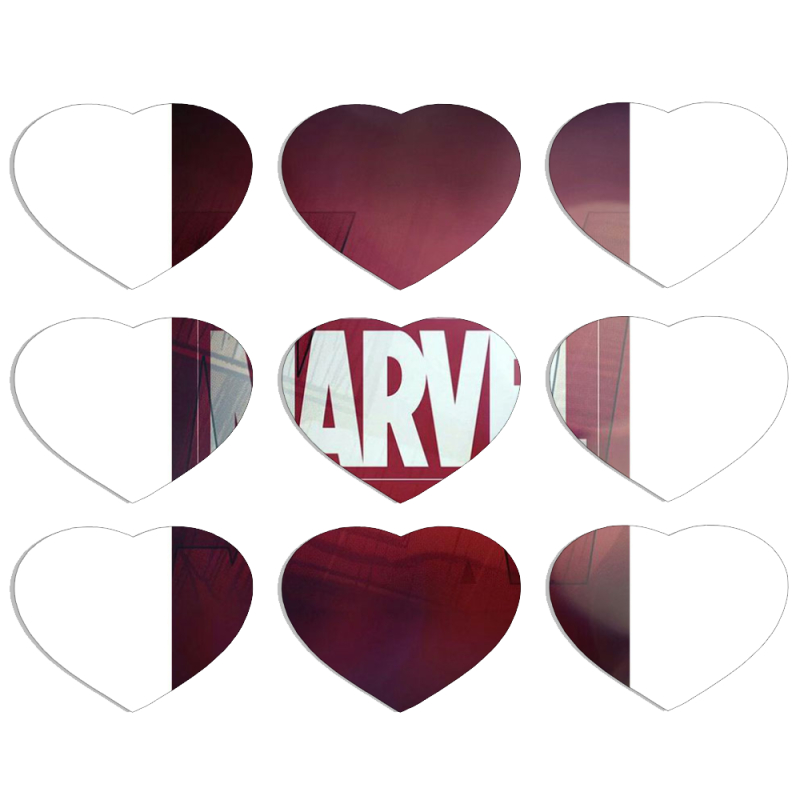 Магнитные фотопазлы Сердце 50 на 50 набор 9 штук 