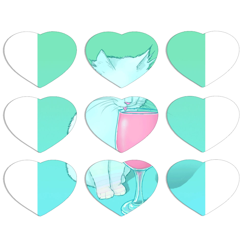 Магнитные фотопазлы Сердце 50 на 50 набор 9 штук 