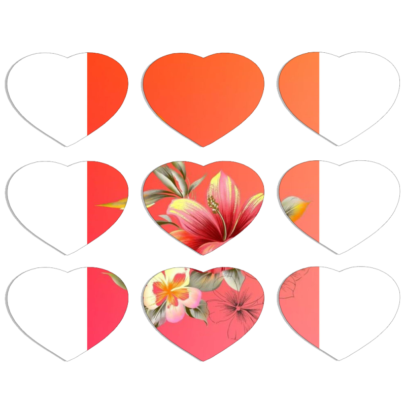Магнитные фотопазлы Сердце 50 на 50 набор 9 штук 