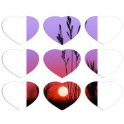 Магнитные фотопазлы Сердце 50 на 50 набор 9 штук 