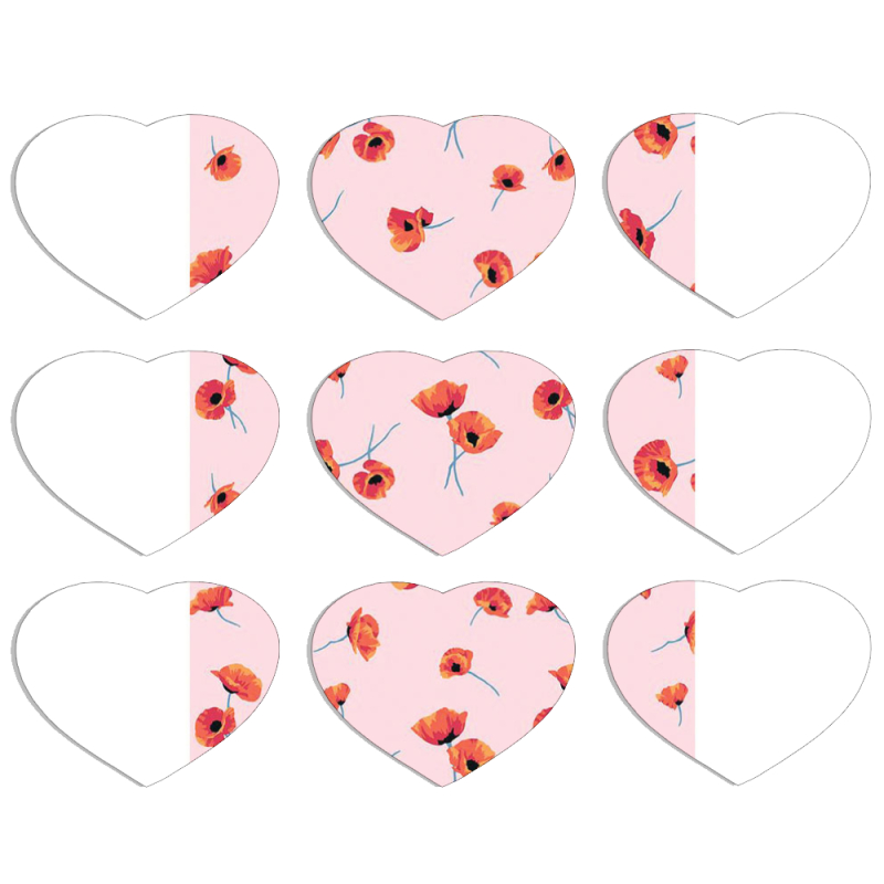 Магнитные фотопазлы Сердце 50 на 50 набор 9 штук 