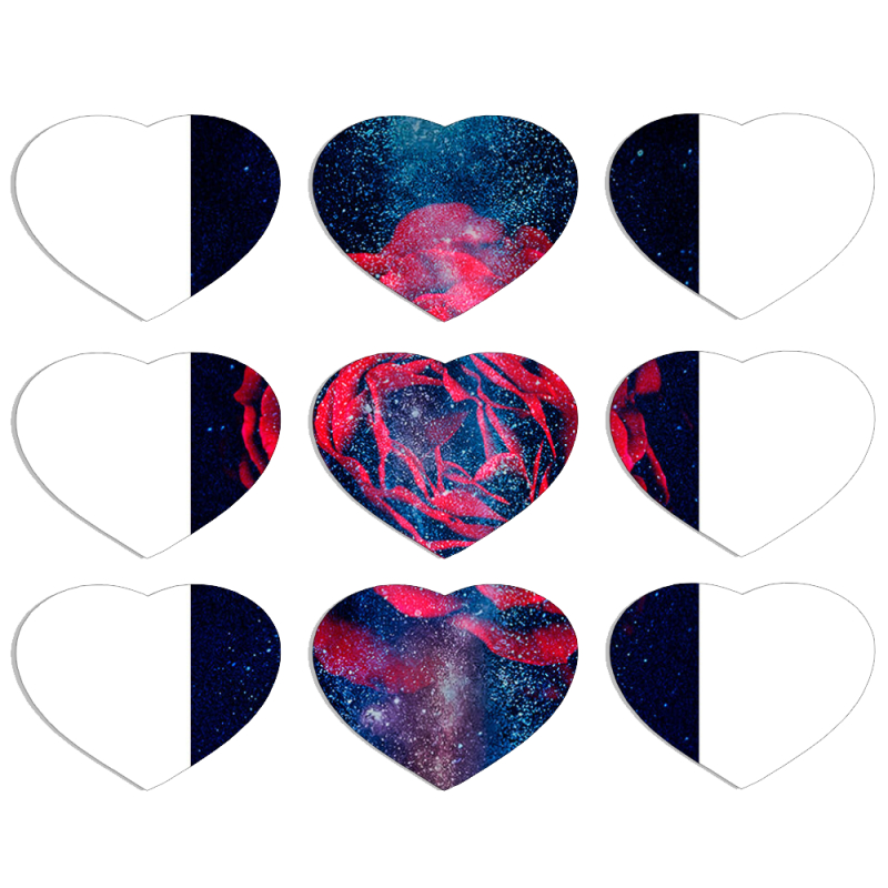 Магнитные фотопазлы Сердце 50 на 50 набор 9 штук 