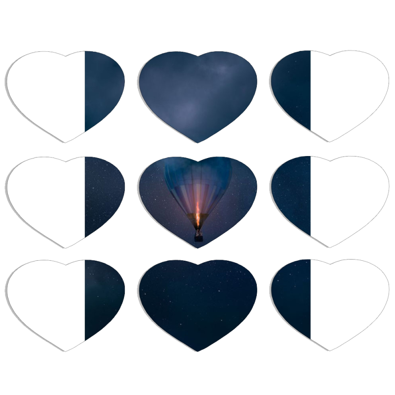 Магнитные фотопазлы Сердце 50 на 50 набор 9 штук 