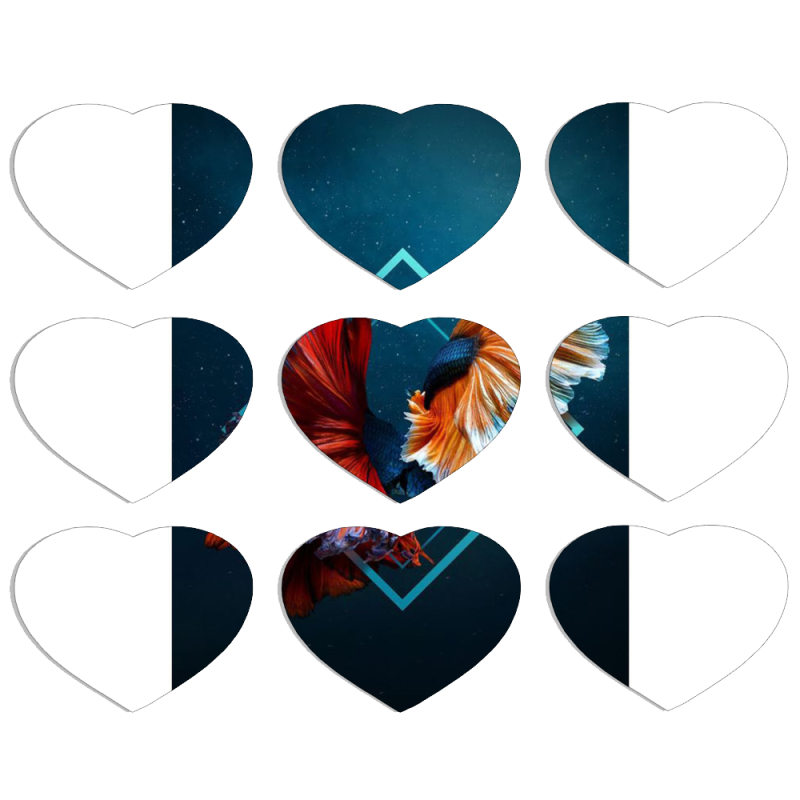 Магнитные фотопазлы Сердце 50 на 50 набор 9 штук 