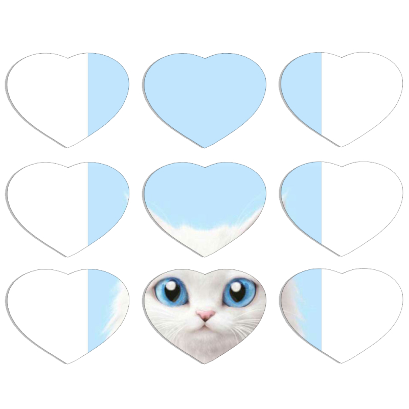 Магнитные фотопазлы Сердце 50 на 50 набор 9 штук 