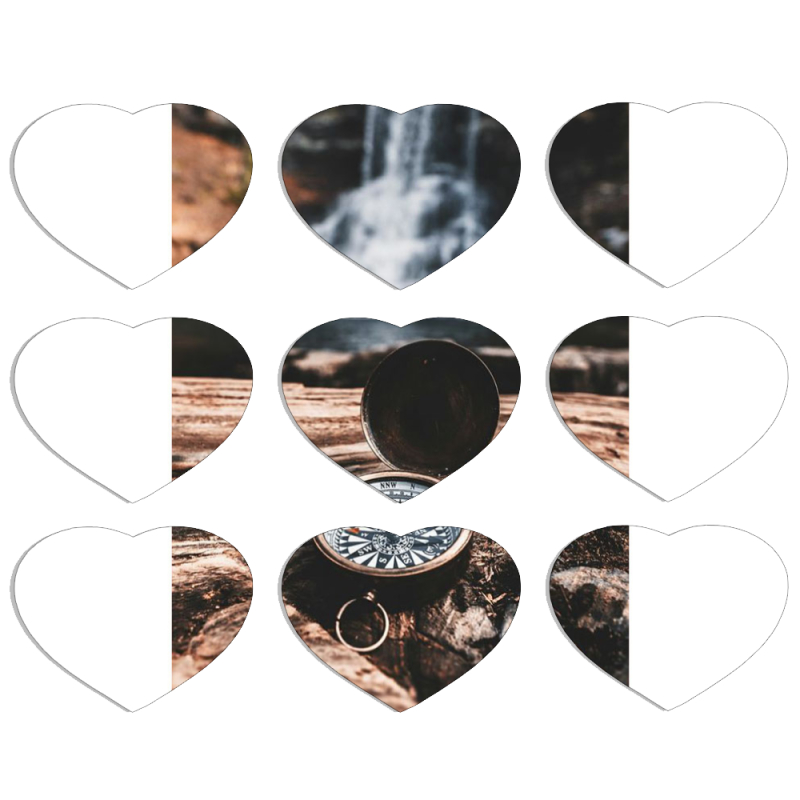 Магнитные фотопазлы Сердце 50 на 50 набор 9 штук 