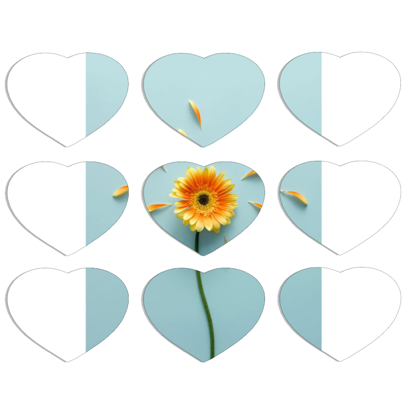Магнитные фотопазлы Сердце 50 на 50 набор 9 штук 