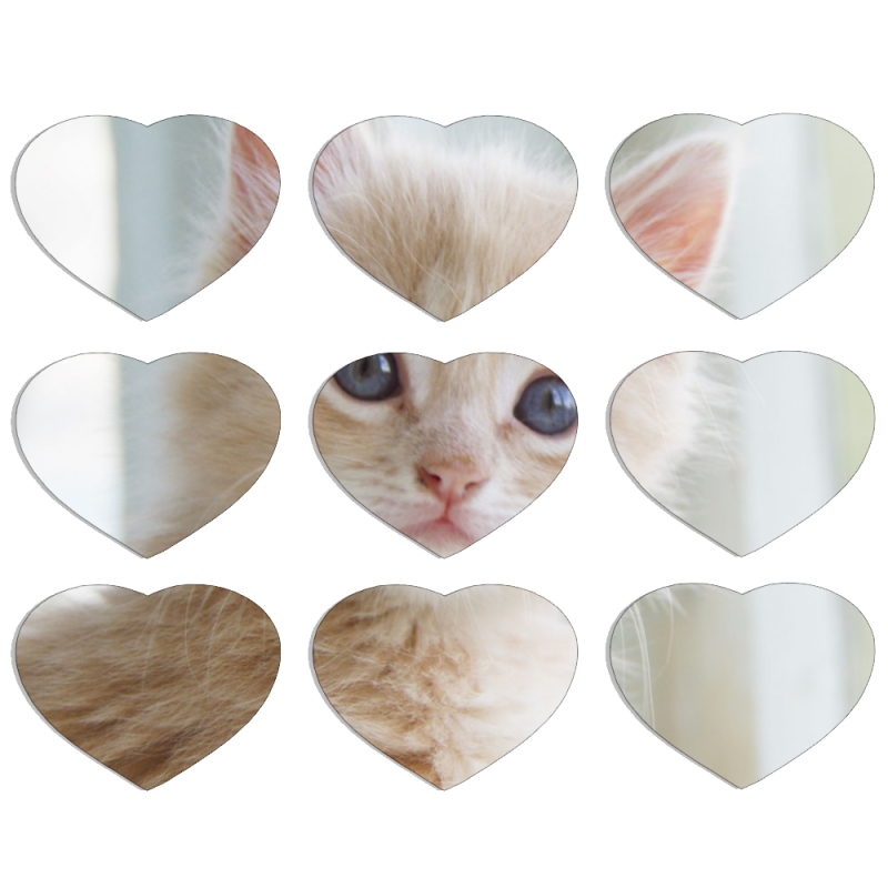 Магнитные фотопазлы Сердце 50 на 50 набор 9 штук Animation Kittens
