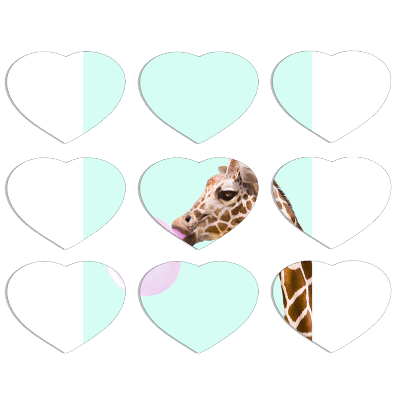 Магнитные фотопазлы Сердце 50 на 50 набор 9 штук 