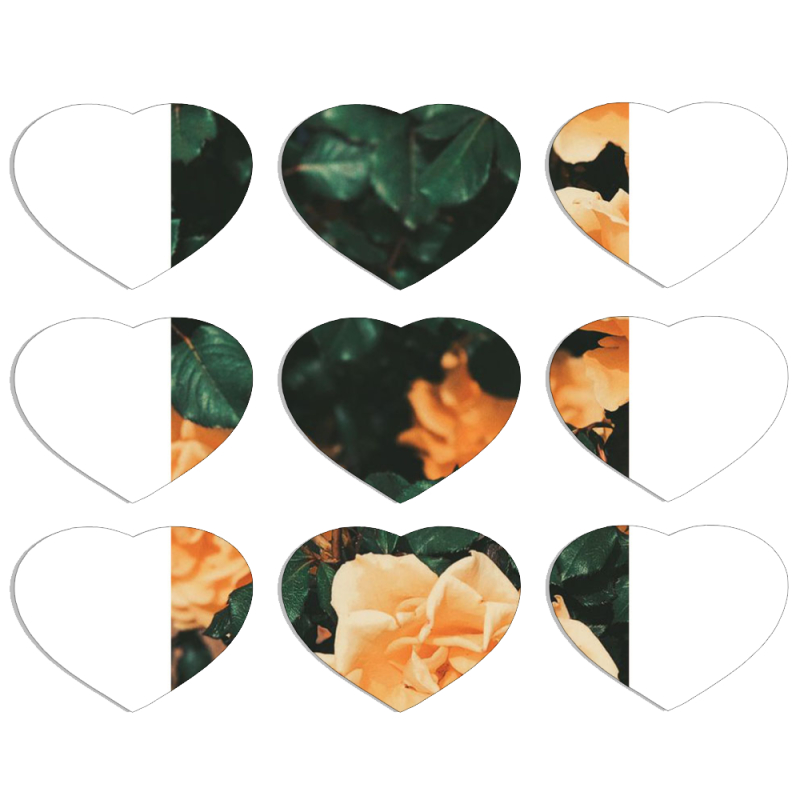 Магнитные фотопазлы Сердце 50 на 50 набор 9 штук 
