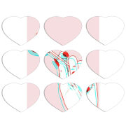 Магнитные фотопазлы Сердце 50 на 50 набор 9 штук 