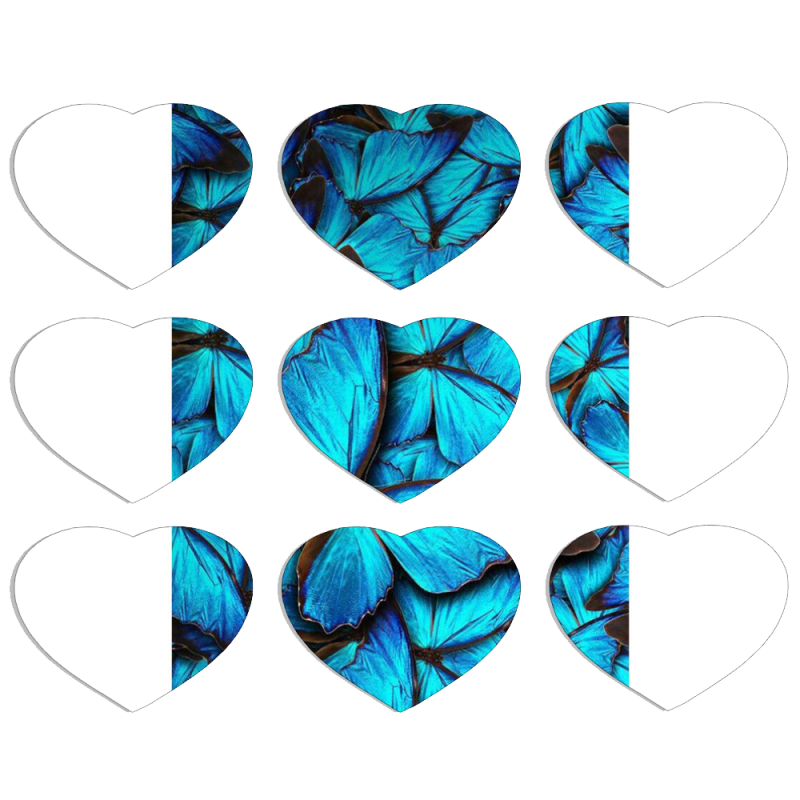 Магнитные фотопазлы Сердце 50 на 50 набор 9 штук лазурные бабочки