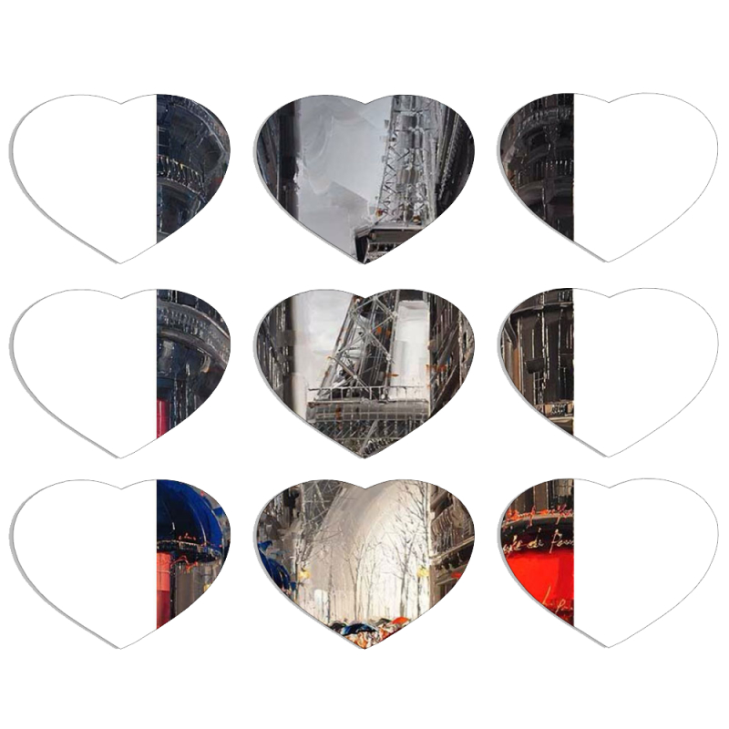 Магнитные фотопазлы Сердце 50 на 50 набор 9 штук 