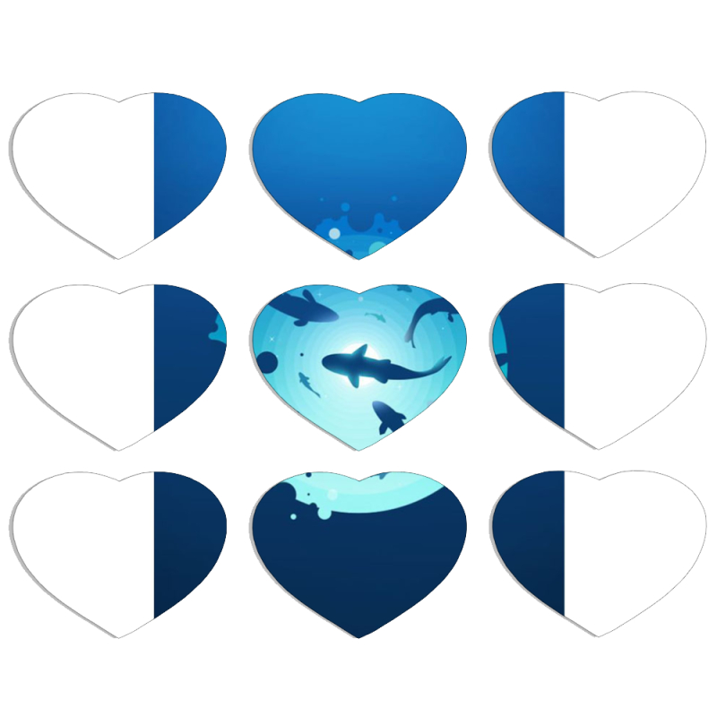 Магнитные фотопазлы Сердце 50 на 50 набор 9 штук 