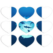 Магнитные фотопазлы Сердце 50 на 50 набор 9 штук 