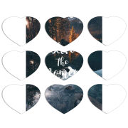 Магнитные фотопазлы Сердце 50 на 50 набор 9 штук 