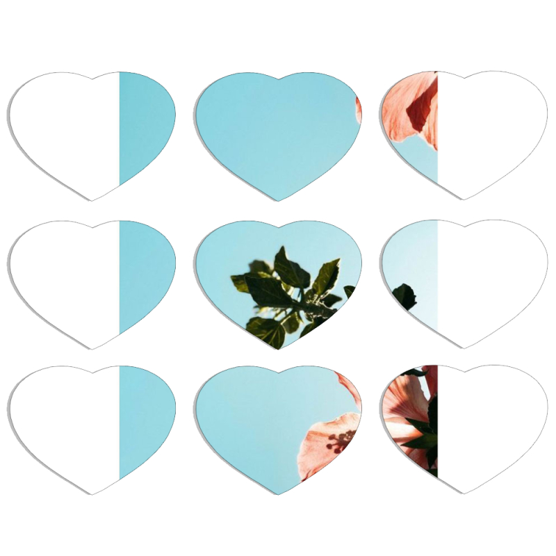 Магнитные фотопазлы Сердце 50 на 50 набор 9 штук 