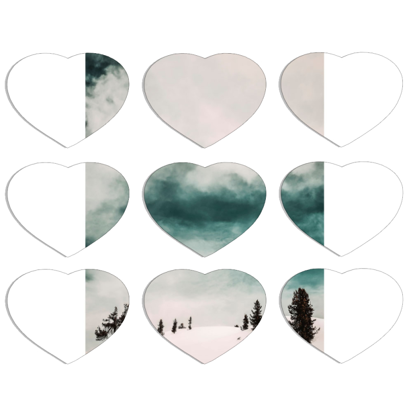 Магнитные фотопазлы Сердце 50 на 50 набор 9 штук 